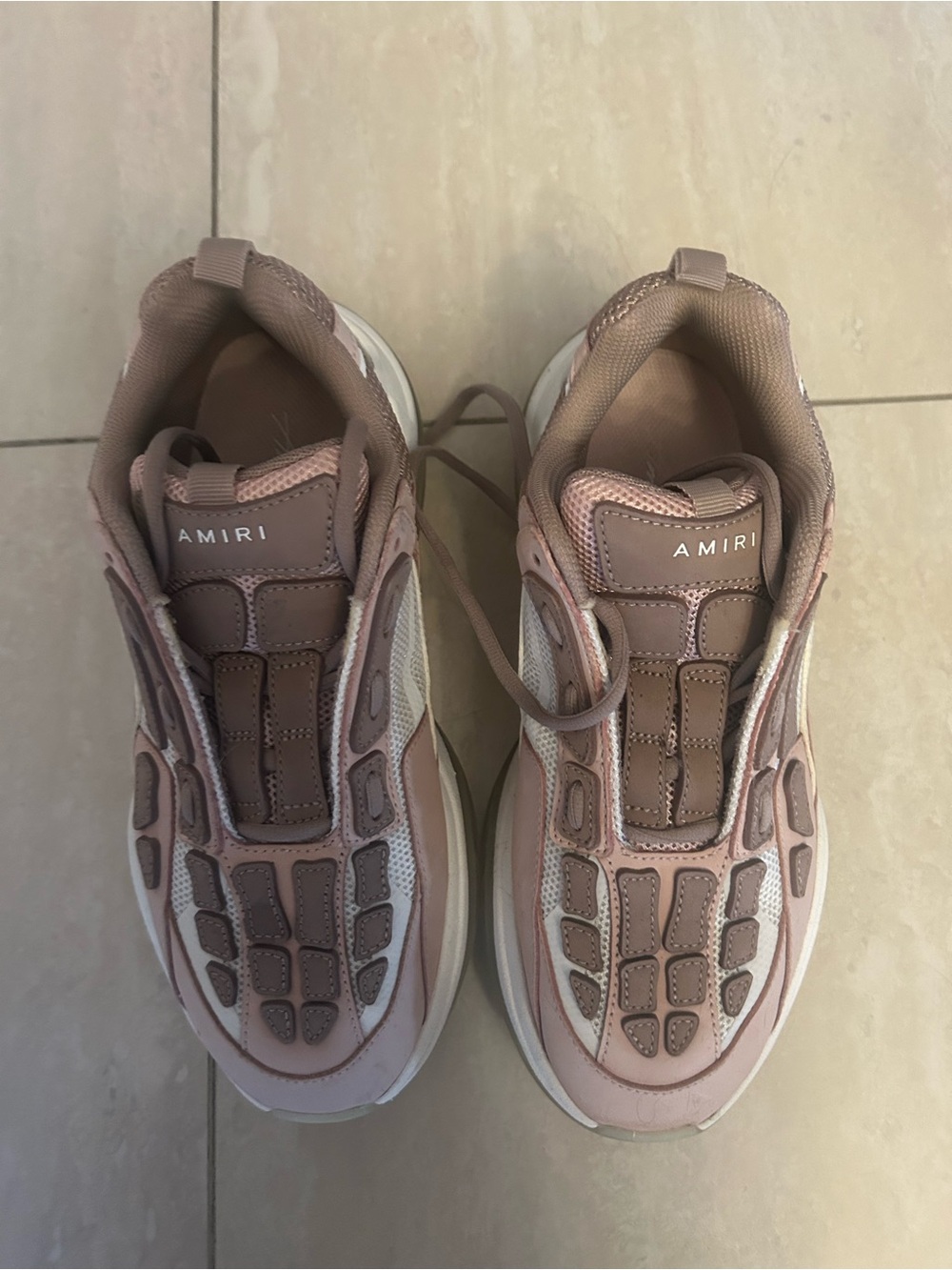 AMIRI Pink & brown Bone Runner Sneakers